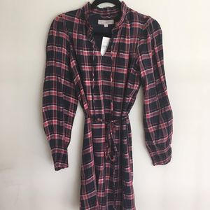 NEW LOFT Long-Sleeve Flannel Dress